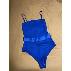 NWT Skims Sculpting Swim Strapless One Piece with Belt & Straps in Midnight Blue